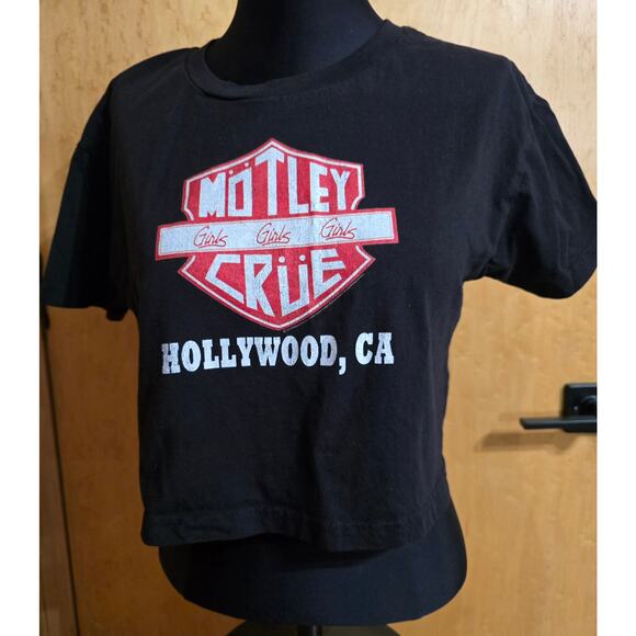 Motley Crue Tops - Motley Crue Girls Girls Girls Crop Top Tee (Women's Small)